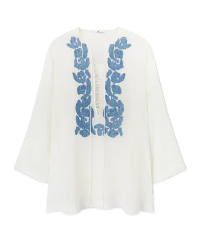 ERMANNO SCERVINO ERMANNO SCERVINO FLORAL DETAILED SHORT KAFTAN