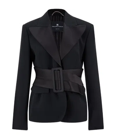 Ermanno Scervino Short Lapel Blazer In Blue