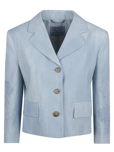 ERMANNO SCERVINO ERMANNO SCERVINO SHORT LIGHT BLUE JACKET