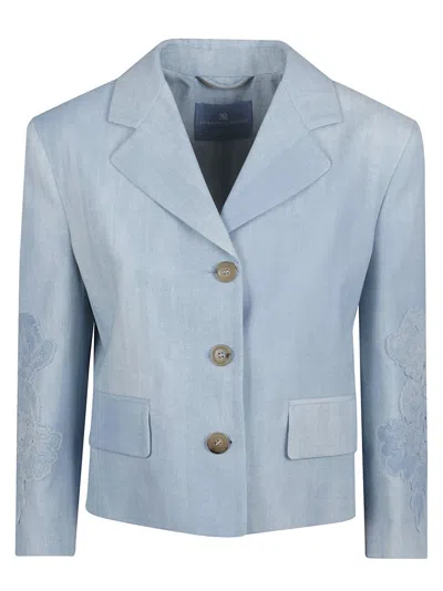 ERMANNO SCERVINO SHORT LIGHT BLUE JACKET