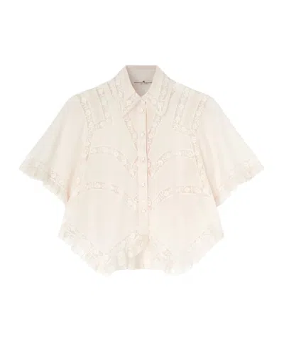 Ermanno Scervino Embroidered Cotton Shirt In White