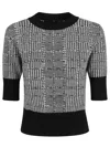 Ermanno Scervino Houndstooth Knit Sweater Short Sleeves In Multi