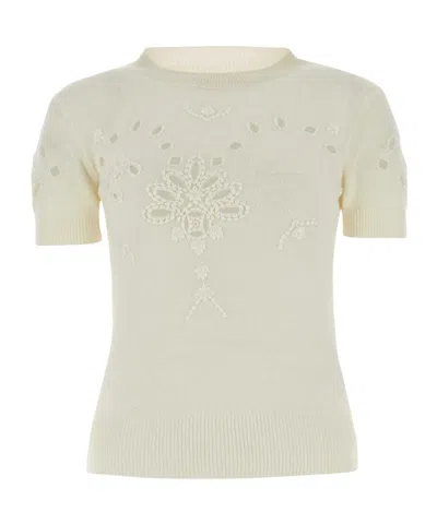 Ermanno Scervino Short-sleeved Sweater In Nude