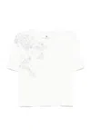 Ermanno Scervino Short-sleeved Top With Delicate Lace Detail In White