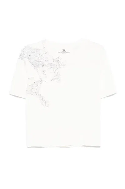 ERMANNO SCERVINO SHORT-SLEEVED TOP WITH DELICATE LACE DETAIL