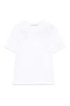 Ermanno Scervino Intricate Floral Cut-out Short Sleeve Top In White