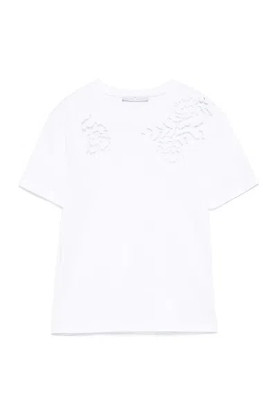 ERMANNO SCERVINO ERMANNO SCERVINO SHORT-SLEEVED TOP WITH FLORAL CUT-OUTS