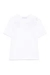 Ermanno Scervino Short-sleeved Top With Floral Cut-outs In White
