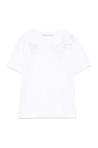 Ermanno Scervino Short-sleeved Top With Floral Cut-outs In White