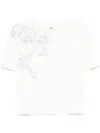 Ermanno Scervino Short-sleeved Top With Delicate Lace Detail In White