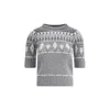 Ermanno Scervino Fair Isle-knit Short-sleeved Top In Gray