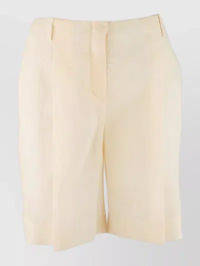 Ermanno Scervino Shorts Belt Loops Pleated Design Side Pockets In Neutral