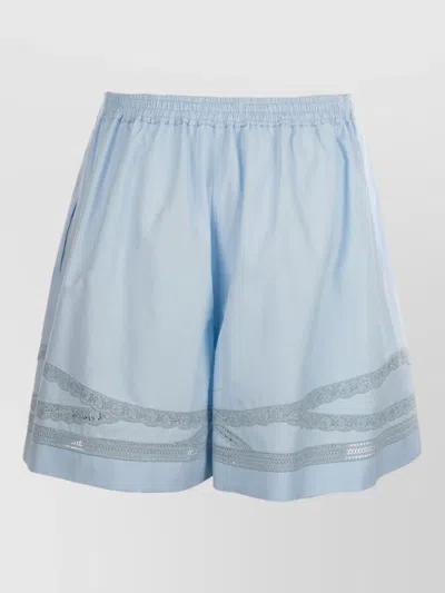 Ermanno Scervino Shorts Lace Trim Button Detail Design In Blue