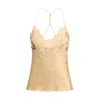 Ermanno Scervino Sleeved Top With Lace And Satin In Gray
