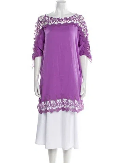 Pre-owned Ermanno Scervino Silk Bateau Neckline Tunic In Purple