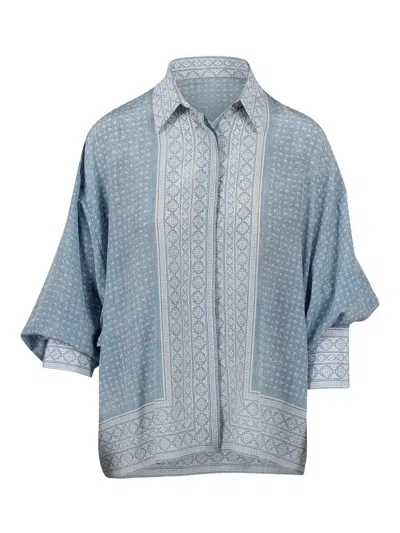 Ermanno Scervino Silk Blouse In Blue
