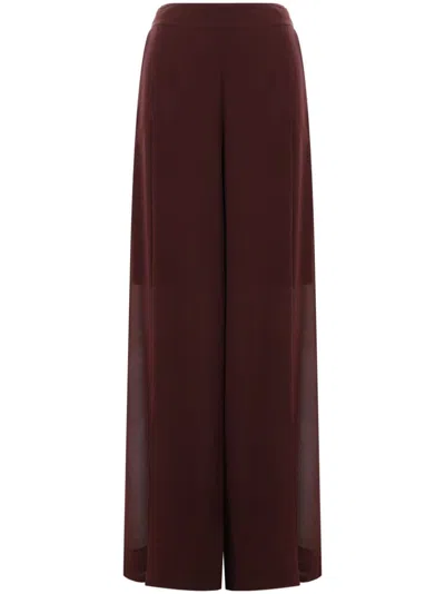 Ermanno Scervino Silk Chiffon Wide-leg Palazzo Pants In Red