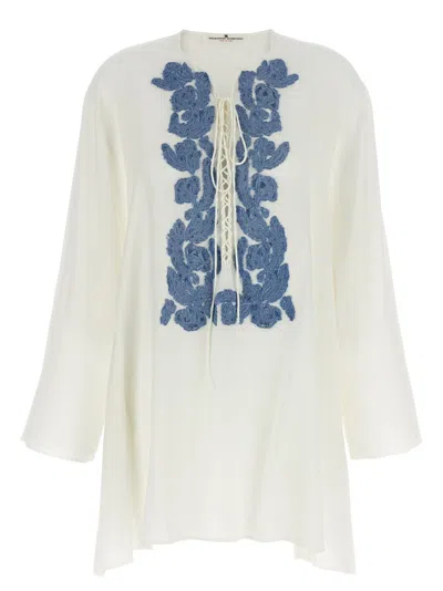 Ermanno Scervino Silk Crepe De Chine Kaftan In White