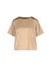 Ermanno Scervino Silk Crew-neck T-shirt With Short Sleeves In Neutral