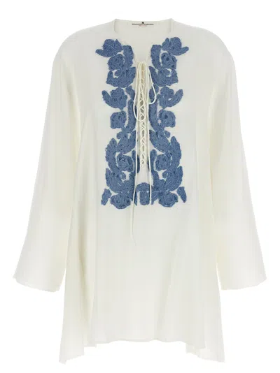Ermanno Scervino Silk Kaftan Shirt And Blouse White
