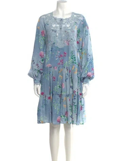 Pre-owned Ermanno Scervino Silk Knee-length Dress In Blue
