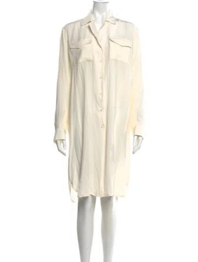 Pre-owned Ermanno Scervino Silk Knee-length Dress In Neutral