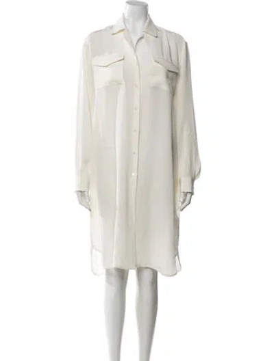 Pre-owned Ermanno Scervino Silk Knee-length Dress In Neutrals