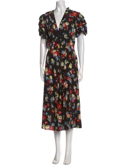 Pre-owned Ermanno Scervino Silk Long Dress In Black