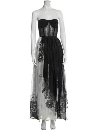 Pre-owned Ermanno Scervino Silk Long Dress In Black