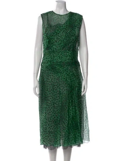 Pre-owned Ermanno Scervino Silk Long Dress In Green