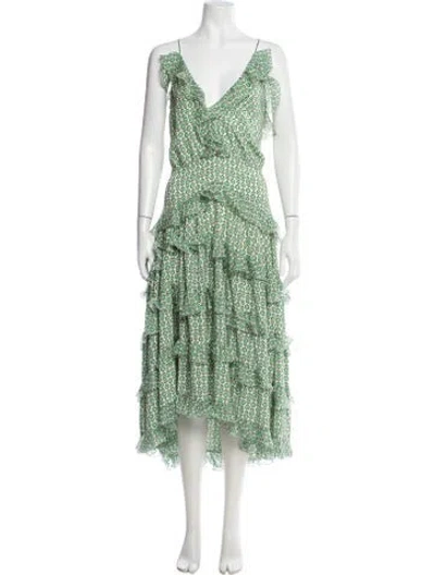 Pre-owned Ermanno Scervino Silk Long Dress In Green