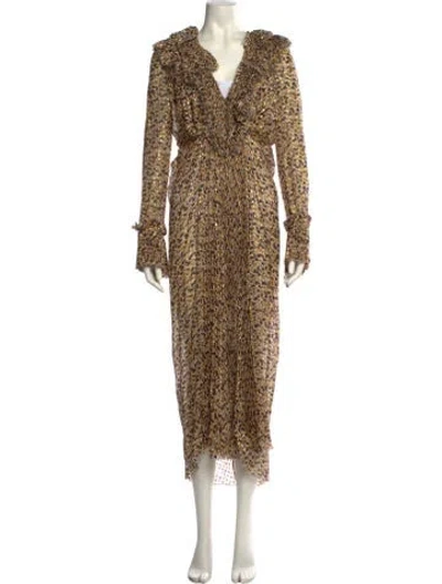 Pre-owned Ermanno Scervino Silk Long Dress In Multi