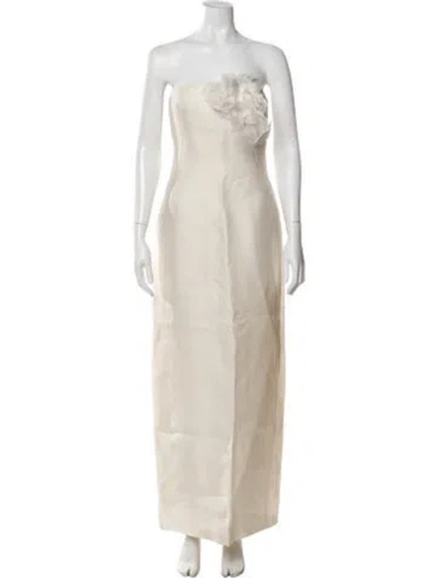 Pre-owned Ermanno Scervino Silk Long Dress In Neutral