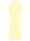 Ermanno Scervino Silk Midi Dress In Gold