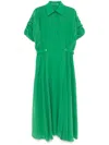 Ermanno Scervino Silk Midi Dress In Green