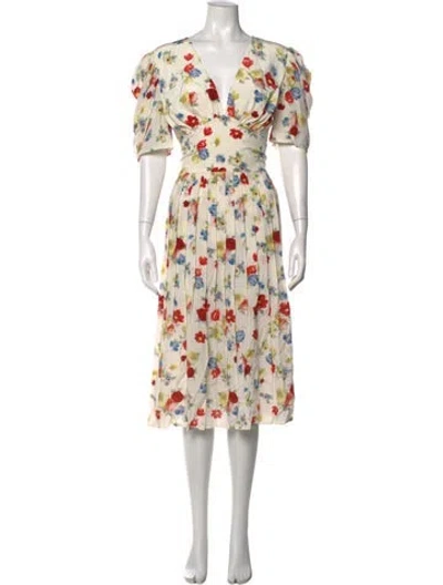 Pre-owned Ermanno Scervino Silk Midi Length Dress In Red