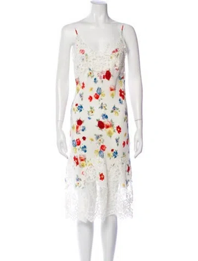 Pre-owned Ermanno Scervino Silk Midi Length Dress In White