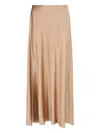 Ermanno Scervino Silk Midi Skirt In Brown