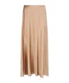 Ermanno Scervino Silk Midi Skirt In Brown