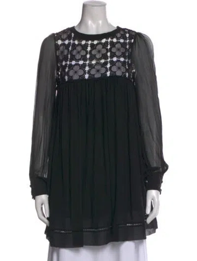 Pre-owned Ermanno Scervino Silk Mini Dress In Black