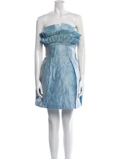 Pre-owned Ermanno Scervino Silk Mini Dress In Blue