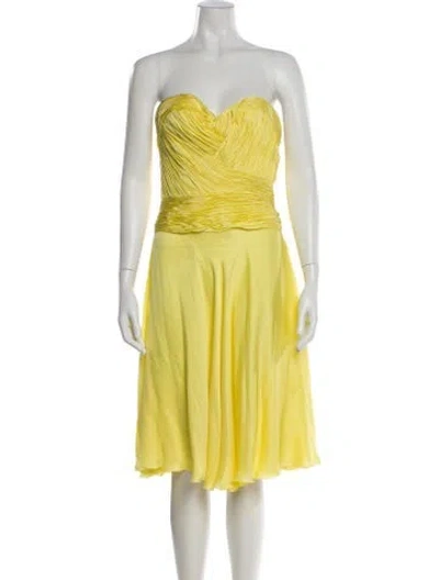 Pre-owned Ermanno Scervino Silk Mini Dress W/ Tags In Yellow