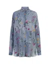 ERMANNO SCERVINO SILK OVER SHIRT WITH FLORAL PRINT