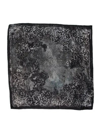 Pre-owned Ermanno Scervino Silk Printed Scarf In Black