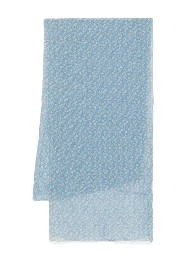 Ermanno Scervino Silk Scarf In Blue