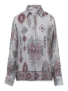 Ermanno Scervino Silk Shirt Geometric Printing In Multi