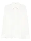 Ermanno Scervino Sheer Panel Silk Shirt With Lace Trim In White