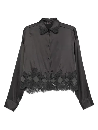 Ermanno Scervino Silk Shirt With Lace Trim