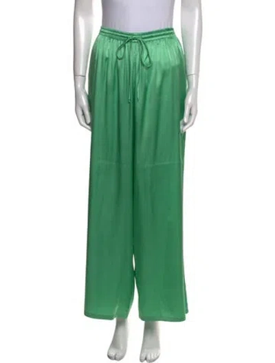 Pre-owned Ermanno Scervino Silk Skinny Leg Pants In Green