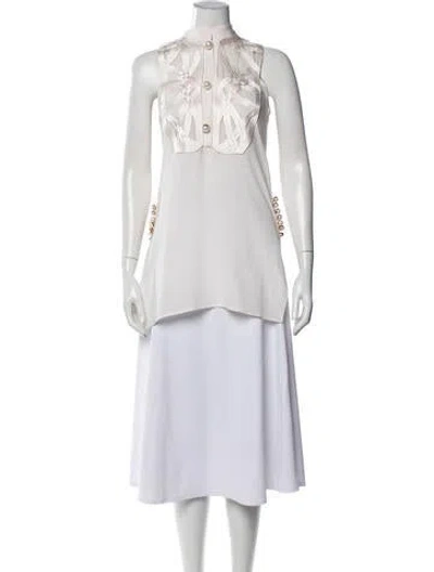 Pre-owned Ermanno Scervino Silk Sleeveless Top In Neutral